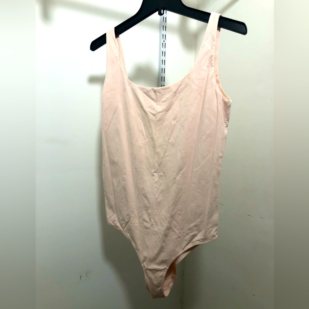 Simple tank bodysuit with ballet neckline and low back